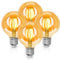 Bonnov Vintage E27 LED Glühbirne, 4W G80 Warmweiß 2700K, Amber Glas Leuchtmittel Ersetzt 40W, 400LM Filament Lampe für Haus Café Bar, Nicht Dimmbar, 4 Stück