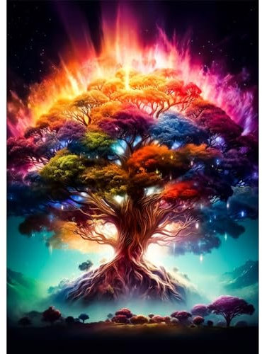 AIRDEA DIY Baum Diamond Painting Set Erwachsene Kinder, Traumland Diamant Painting Bilder 5D Fantasie Diamant Kunst Blumen Diamant Malerei Set Cross Stickerei Malerei Kits für Heimdekor 30x40 cm