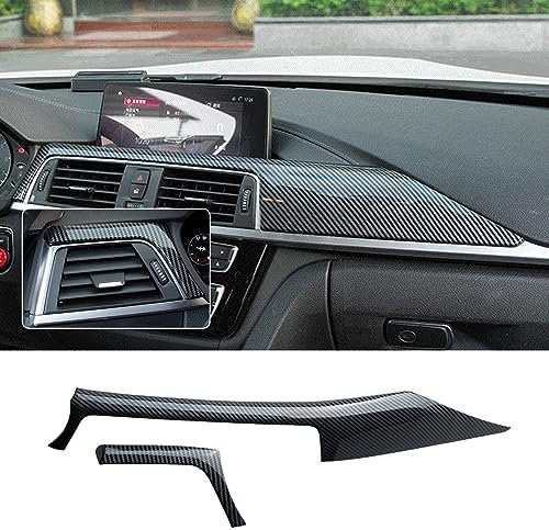 Armaturenbrett Abdeckung Kohlefaser Aufkleber,zentralen Steuerluftauslass Tuning für 13-19 BMW 3 Series,ABS Interieurleisten Kompatibel mit BMW 3er 4er F30 F31 F34 3GT F32 F33 F36 Zubehör