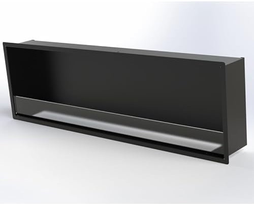 Biokamin Kamin Dugez Italia Einbauwand Modell Mega 150 mit 30 dekorativen Steinen, 150 x 40 cm, mit Glasfront, einzigartiger Brenner 90 cm, Thermo-Kaminofen, hergestellt in Italien