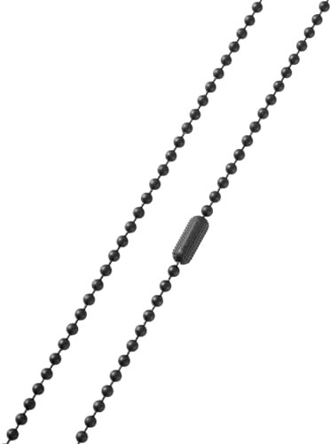 COPPERTIST.WU Schlangenschuppen-Kette, 4 mm, Kugelkette Verschluss-Halskette 65 cm, Modeschmuck Gliedergeschenk für Männer und Frauen (Matt Schwarz)