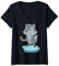 Damen Wolf Feldhockey Hockeyschläger Sport T-Shirt mit V-Ausschnitt