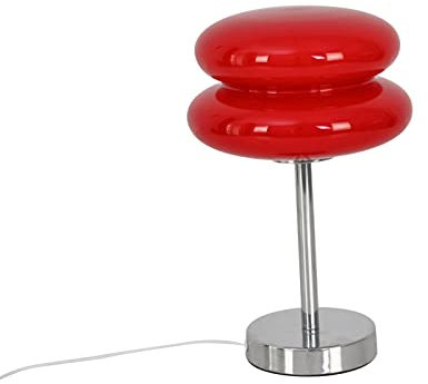 Sharplace Lampes de Chevet en Verre, Lampe aux œufs pour Table de Chevet, Lampe de Bureau rétro Mignonne avec 3 Modes de Couleur pour Salon Chambre à, Rouge