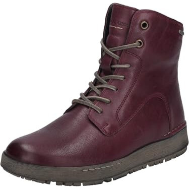 Josef Seibel Damen Schnürstiefeletten Anna 51,Weite H (Weit),Wechselfußbett,wasserdicht,reißverschluss,Boots,Stiefel,Plum,42 EU