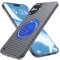 GRECAZO Magnetic Ultra-Thin Frosted Soft Touch Skin Borderless Carbon Fiber Bump Texture for iPhone 16 Plus Frameless Case 6.7 Slim Minimalist Lightweight Matte Hard for MagSafe Cover Case-Black