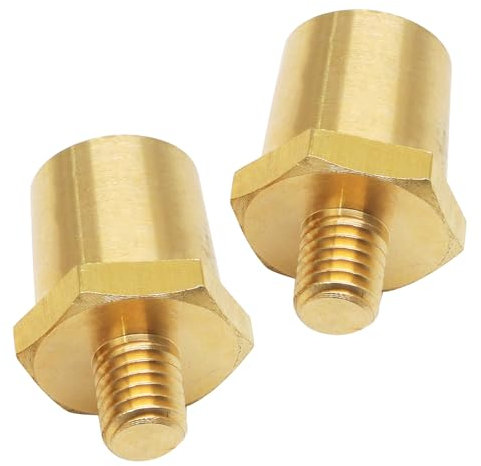 Luomorgo 1 Pair M8 Thread Male Battery Terminal Charging Post, Brass Battery Post Adapters (+/-) for M8 Battery Posts Extension