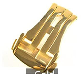 JUANZD Uhrenarmbänder aus Gummi und Silikon mit gebogenem Ende, 20 mm, 22 mm, 19 mm, 21 mm, kompatibel mit der Omega-Uhr AT150 SeaMaster 007, kompatibel mit Markenuhrenarmbändern(Gold clasp,22mm)