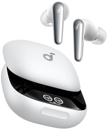 Soundcore by Anker Liberty 4 Pro, Bluetooth 5.4, IPX5 Waterproof, Active Noise Cancelling (ANC), True Wriless Stereo (TWS), 10 Hour Battery Life with Single Charge, Matte White