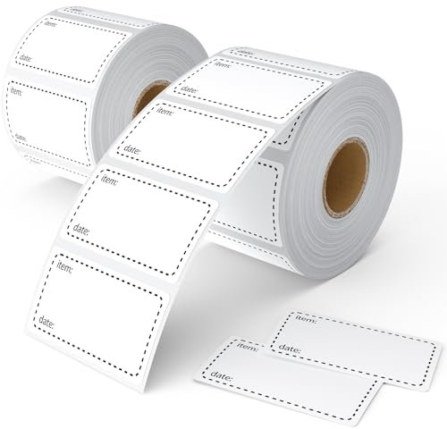 2 rollos de 2000 etiquetas para congelador, etiquetas de congelador de alimentos, calcomanías extraíbles para alimentos, impermeables y a prueba de aceite, etiquetas adhesivas en un rollo, fáciles de