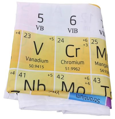 VOSAREA Cortina Da Doccia Motivo Tavola Periodica, in Poliestere Resistente, 150x180 Cm, Per Studenti e Ambienti Bagno Domestici o Ricettivi, Protezione Dalla Privacy