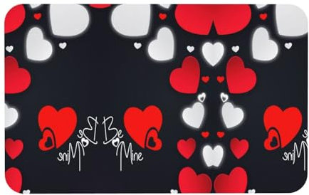 Happy Valentine's Day Kieselgur Matte - Saugfähig, Badteppich für Badezimmer, Dusche, Küche, Eingang, Wohnzimmer und Schlafzimmer