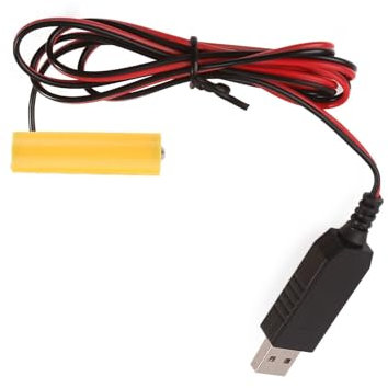 MOLKASIA USB 5 V auf 1,5 V AA Batterie-Eliminatoren, USB-Netzteilkabel, ersetzt 1 x 1,5 V AA-Batterie für elektrische Spielzeuguhr, LED-Licht