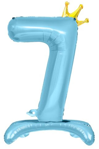 Luftballon 7. Geburtstag, Stehend Folienballon 7 Zahlen Luftballon Blau 32/81cm Folienballon Geburtstag Deko Junge