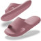 Misolin Claquettes Femme Chaussons Hommes Léger Antidérapant Douche Pantoufles Sandales Confortable Maison Piscine Plage Slides,Brun Rougeâtre W9(39-40 EU)