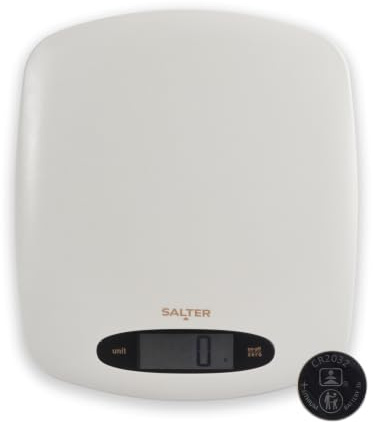 Salter Pebble Digital Kitchen Scale 5 Kg Capacity | Add And Weigh Tare Function, Aquatronic Liquid Measurement, LCD Display, Kg Lb Ml Fl Oz Units, For Baking And Cooking