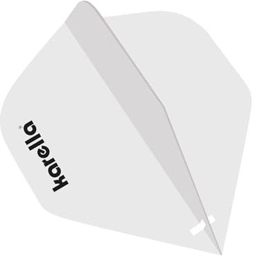 Karella Ultimo Flights, Premium Dartflights, 12er Set mit Dose, 200 Micron, extra stabil & langlebig, vorgeformte 90, Standardform, kompatibel mit Nylon & Carbon Schäften, Steeldart, Softdart, weiß