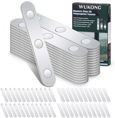 Wukong Mosquitera Magnética para Ventanas – 24 Imanes Fuertes, Autoadhesivos y Reutilizables, Sin Taladrar, Protección contra Insectos para Interior y Exterior