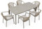 IDIMEX Gartenmöbel Set TAVOLO mit 6 Stühlen und Tisch, Champagner - 180x90 cm Gartentisch mit Steinplatte, Outdoor Essgruppe, Stühle mit Rope Bespannung, wetterfest für Garten Terrasse & Balkon