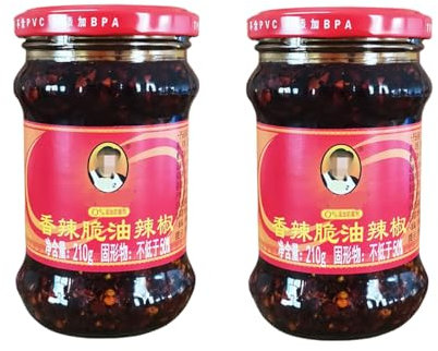 YIJIA | Salsa de Chili Crujiente 210g X 2 Botella - Un gran condimento para casi todos los platos chinos