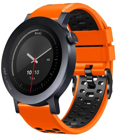 RosMank 22mm Silicone Cinturino per CMF by Nothing Watch 3 Pro, Cinturino di Ricambio Due Colori per CMF by Nothing Watch Pro 2
