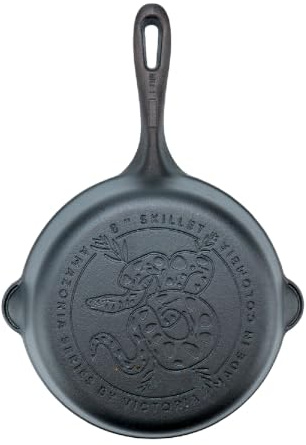 VICTORIA Amazonía Anaconda Seasoned Cast Iron Frying Pan Induction 20 cm | Suitable for fire, barbecue, oven, ceramic, gas without PTFE and PFOA