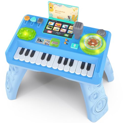 Baby DJ Table for Toddlers 1-3, Baby Musical Piano Toys 6-9-12-18 Months | Toddler Activity Learning DJ Mixing Table with Music & Light, Educational Baby Toys for 1 Year Old Boy Girl Birthday Gift