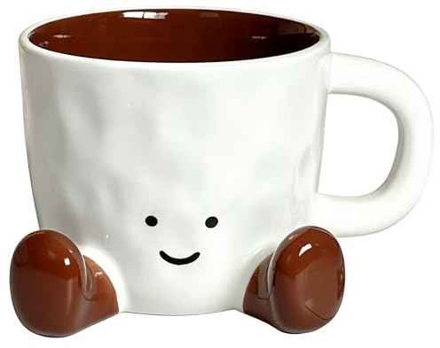 Taza de café de cerámica con pies, taza de agua estética, divertida taza de café para el hogar, hombres, mujeres, decoración de regalo