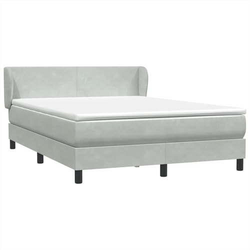 Homgoday Boxspringbett mit Taschenfederkernmatratze und abnehmbarem Bezug, hellgrau, 213 x 163 x 78/88 cm, für erholsamen Schlaf und Rückenunterstützung