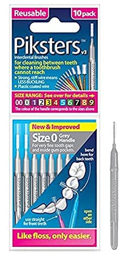 Piksters Interdentalbürsten 10 Stück grau, 0,35 mm, Vorteilspack (3 x 10 Stück)