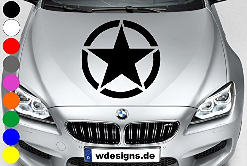 wDesigns Autoaufkleber US Army Stern Star Aufkleber Sticker Motorhaube Heckscheibe