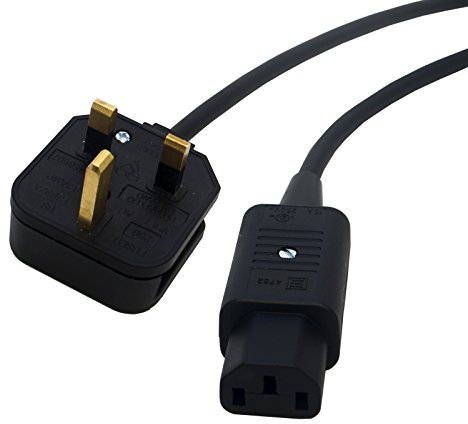 Premium IEC Kettle Mains Lead. UK Plug to C13. Flexible Cable, Long and Short (4m)