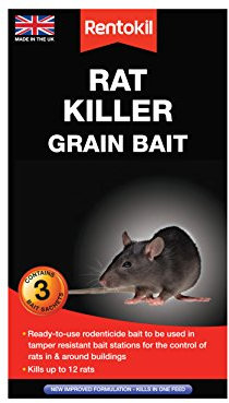 Rentokil PSR32 Rat Killer Grain Bait, Black, 4 x 10.5 x 18.5 cm