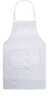 Kochschürze, einfarbig, für Erwachsene, Damen, Unisex, langlebig, bequem, mit Vordertasche, waschbar, zum Kochen, Backen, Küche, Restaurant, Basteln, weiß, 70CMx60CM