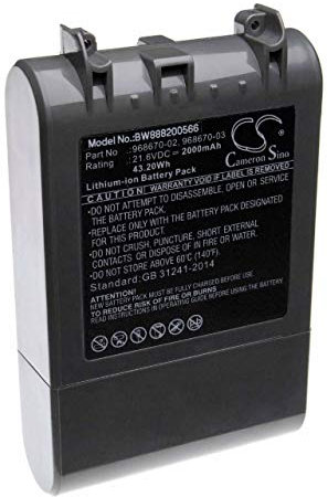 vhbw Batterie Compatible avec Dyson V7 Motorhead Vacuum, V7 Total Clean, V7 Trigger aspirateur, Robot électroménager (2000mAh, 21,6V, Li-ION)