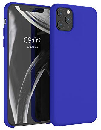 kwmobile Hülle kompatibel mit Apple iPhone 11 Pro Max Hülle - Silikon Handy Case - Handyhülle weiche Oberfläche - kabelloses Laden - Baltik Blau