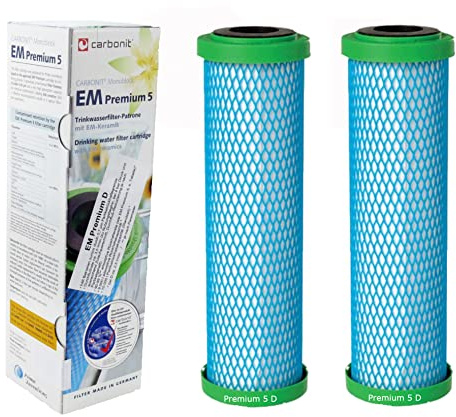 Carbonit 2 x EM Premium 5 D Wasserfilter - höherer Durchfluss bis 3,5 l/min