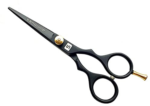 Sanguine Haarschere, Friseurschere, Friseurschere, 14 cm, Präsentationsetui, tiefschwarz