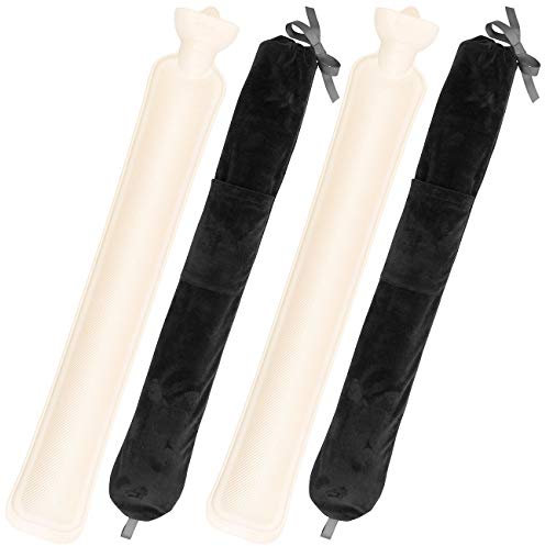 infactory Wärmflasche lang: 2er-Set Nacken-Wärmflaschen, abnehmbarer Fleece-Bezug, 2 Liter, 72 cm (Nackenwärmer, Hals Wärmflasche, Wärmekissen)