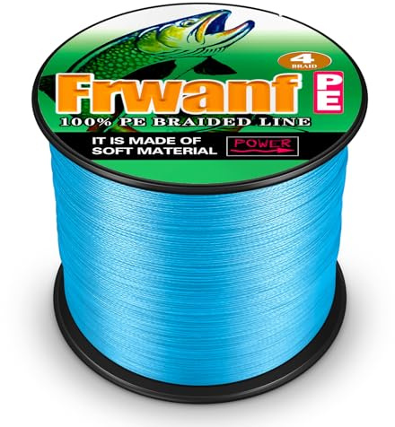 Frwanf Lenza da pesca intrecciata a 4 fili super forte corda da pesca in PE ExtremePower pesca treccia linea per acqua salata e acqua dolce 36,3 kg test 100 M/109 Yards blu