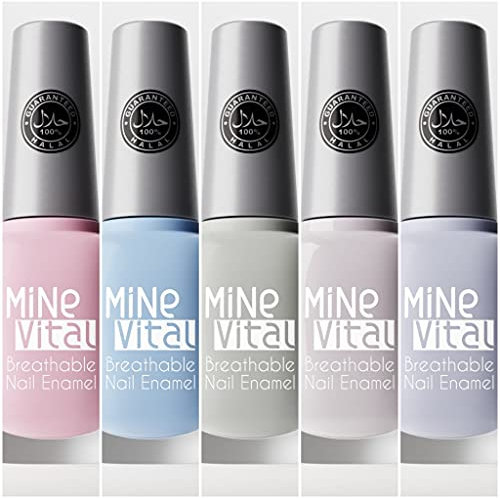Halal Nail Polish (White Venus, Silky Rose, Lily powder, Baby pink, Vivid eyes.