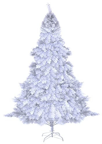 GIANTEX Árbol de Navidad Blanco 150/180/210/240 cm, Árbol Artificial de PVC con 350/650/950/1138 Ramas, Soporte de Metal, Árbol Decorativo para Tienda, Oficina, Hogar (240 cm)