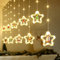 BLOOMWIN Lichterkettenvorhang Fenster Weihnachtsdeko, Sterne Lichtervorhang mit Weihnachtsschmuck, Weihnachtsbeleuchtung Fenster Lichterkette Innen 3m 8 Modi USB Warmweiß