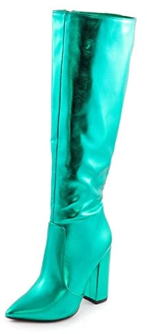 Toocool - Stivali Donna Scarpe a Punta al Ginocchio Tacchi Alti Stivaletti X8056 [36,Verde]