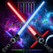 Laserschwert Kinder,2 Stück Duell Lichtschwert,Star Wars Lichtschwert,2 in 1 Lichtschwert,Laserschwert Kinder mit 7 Farben und Soundeffekten