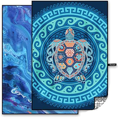 OCOOPA 2 Stück Mikrofaser Strandtuch Ultraleicht, Schnell Trocknendes Sandfest Handtuch, Saugfähiges Stranddecke, Weich und Pflegeleicht Badetuch für Reise, Strand, Schwimmen, Yoga, 200x145cm