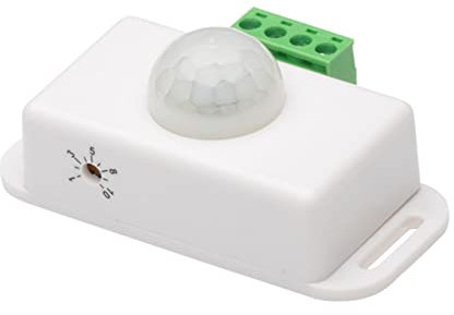 YARNOW Motion Sensor Light Switch 12-24V PIR Infrared Detection for Cabinets Stairs Pathways Timer Aluminum Alloy White Off