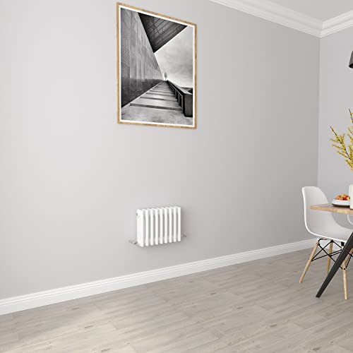 Radiadores blancos horizontales de 3 columnas de hierro fundido estilo radiadores de calefacción central para baño, sala de estar y cocina, 300 x 425 mm