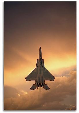 NOHF Fighter Poster für F-15 Adler-Poster, Wandkunstdruck, Retro-ästhetische Raumdekoration, Malerei, Leinwand, Poster für Zuhause und Büro, 20 x 30 cm, ungerahmt