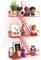 MVPSONAG Fire Escape Wandregal mit Korb, 3-stöckiges rotes Feuerleiter-Regal, Wand-Organizer, New York Metall dekorative Regale, DIY schwebende Action-Figur Display Regal für Schlafzimmer,