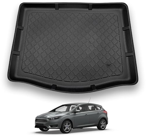 NOMAD Ford Focus (2011-2018) Boot Liner Premium Tailored Fit Car Floor Mat Protector Easy Install Non Slip Thermoplastic Waterproof Dog & Pet Friendly Raised Edges Compatible Custom Fit Accessory